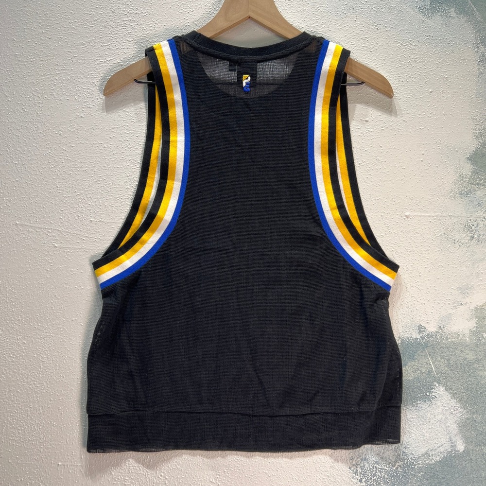 P.E Nation Mesh Tank Top Women S Sleeveless Jersey Black Yellow Blue Activewear